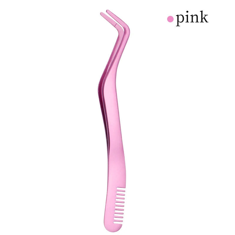 Stainless Steel Eyelash Comb Tweezers - TRESU