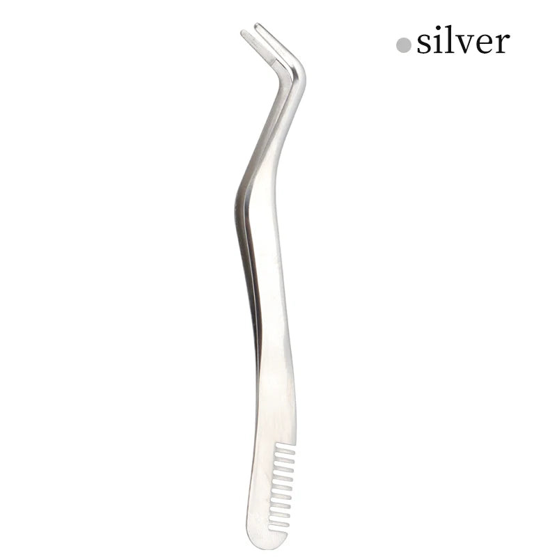 Stainless Steel Eyelash Comb Tweezers - TRESU